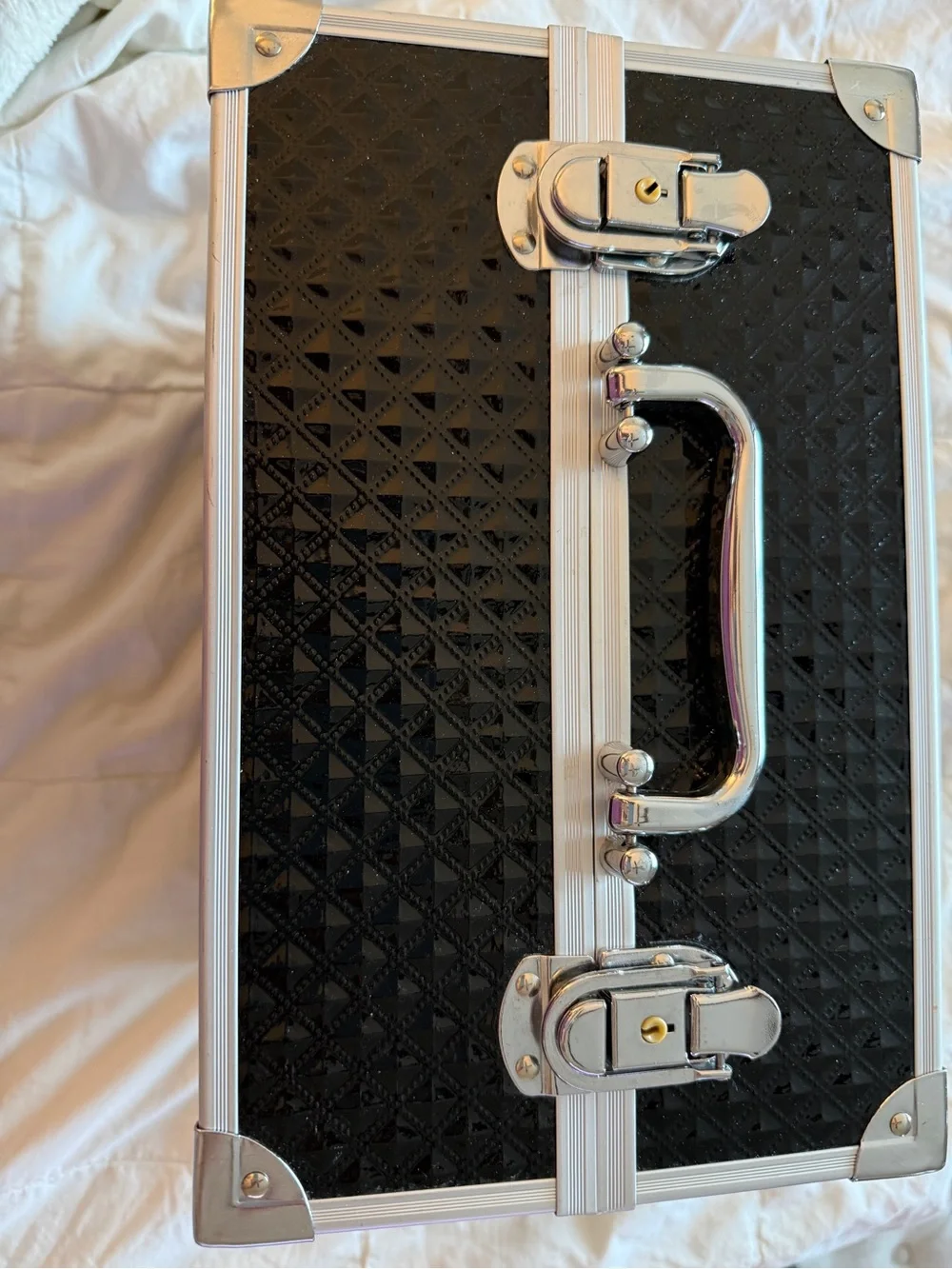 Caboodles Black and Silver Makeup Train Case